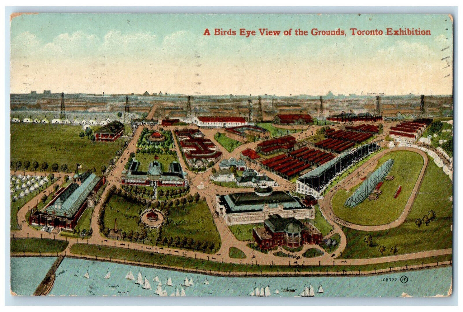 1912 A Birds Eye View of the Grounds Toronto Exhibition Ontario Canada Postcard