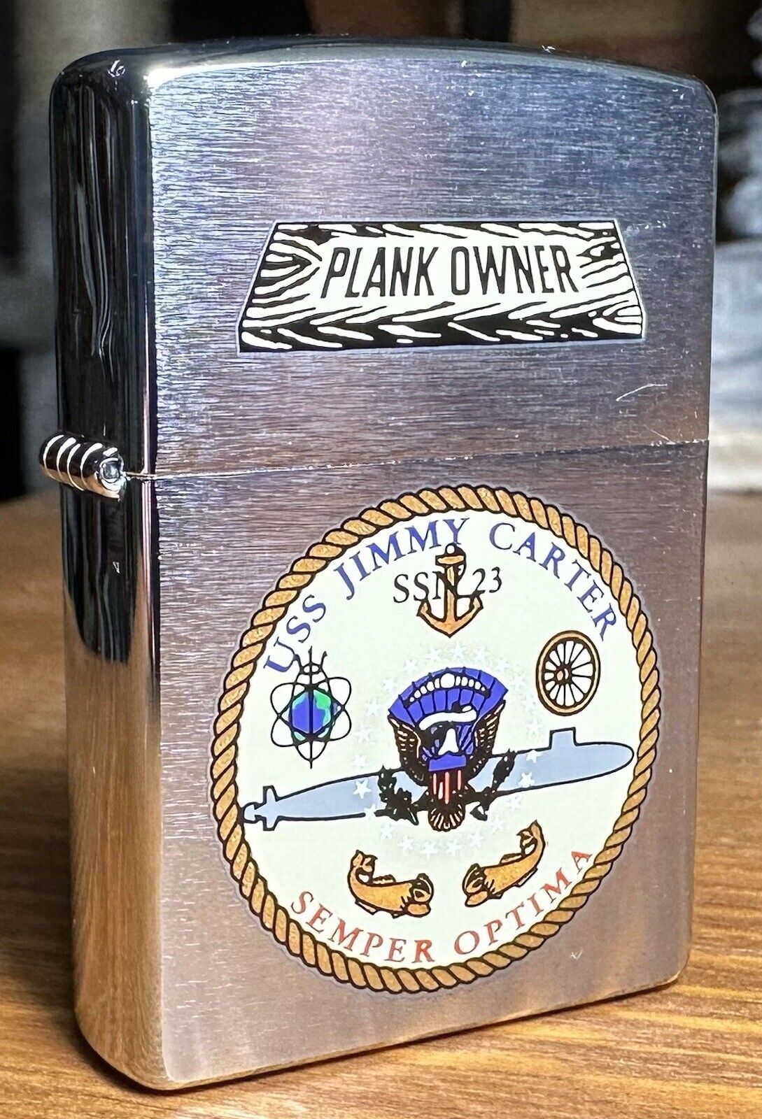 Vintage 2005 U.S.S Jimmy Carter Zippo Lighter Unused Plank Owner U.S Navy NEW