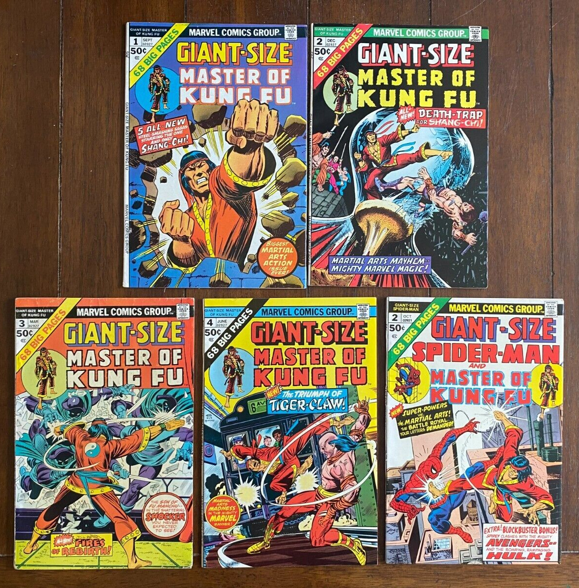 Marvel Giant-Size MASTER OF KUNG FU Five Comic Book Lot 1974/75