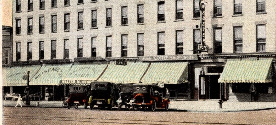 Canandaigua New York Soda Coffee Shop at the Webster Hotel Postcard 1936