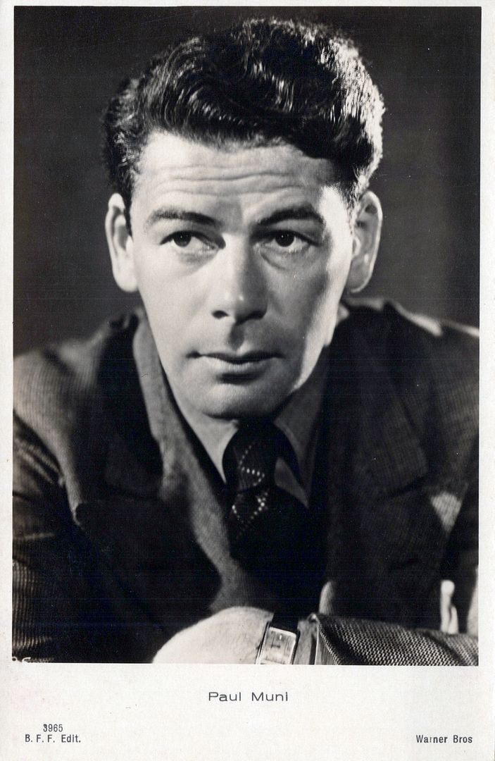 Paul Muni Real Photo Postcard rppc -American Film and Stage Actor