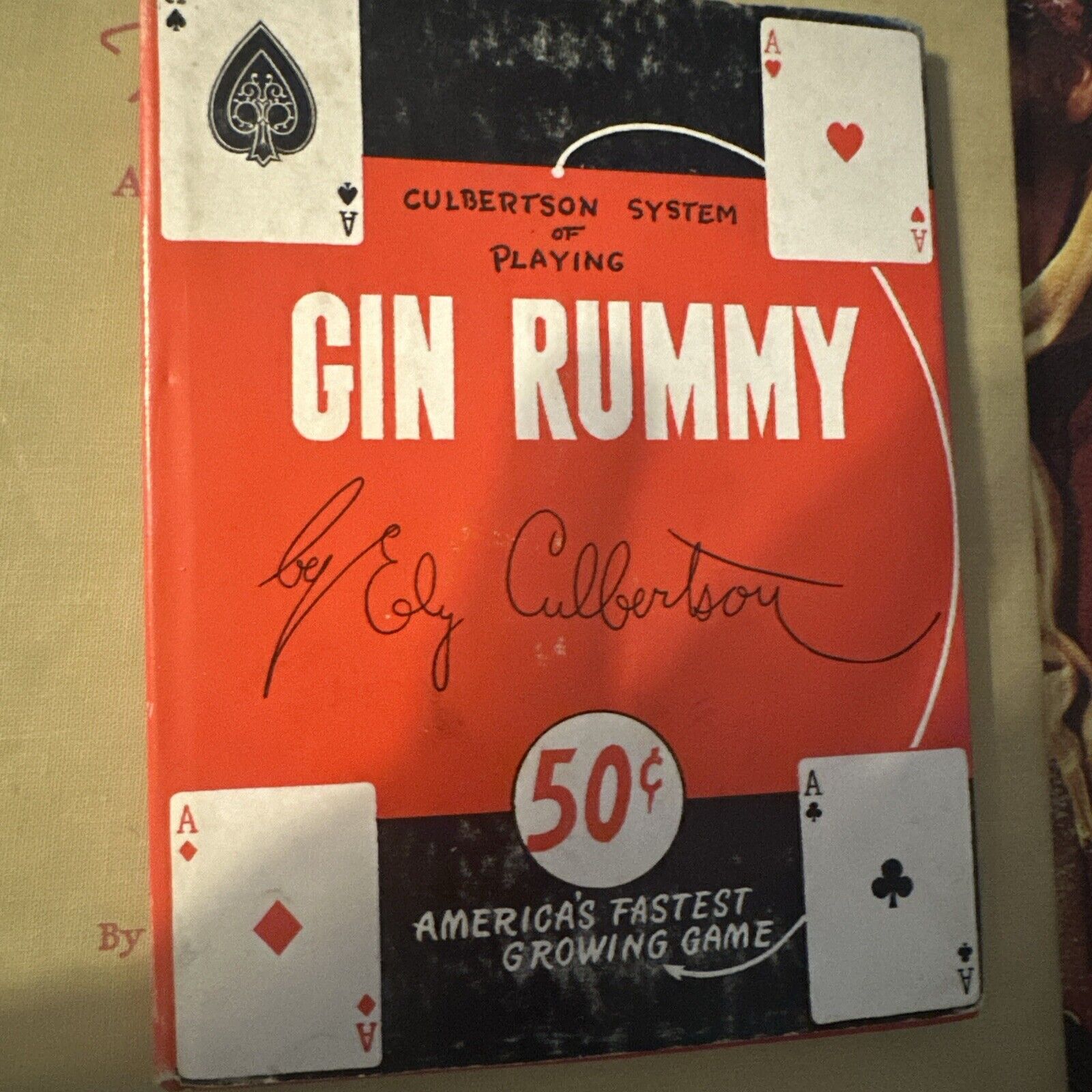 Culbertson System Of Playing Gin Rummy Very Rare Vintage War Original Book Cards