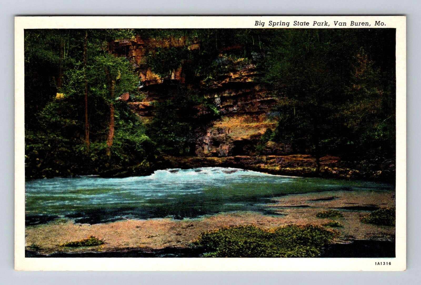 Van Buren MO-Missouri, Big Spring State Park Vintage Souvenir Postcard