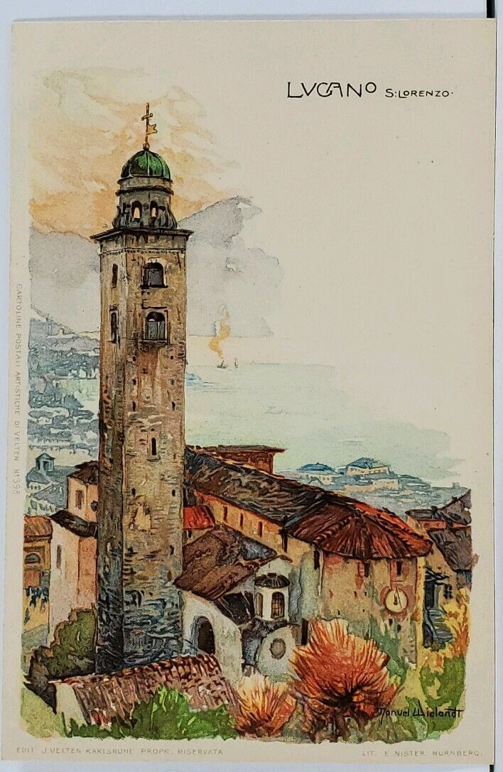 Wielandt Manuel LUCANO c1900s Switzerland Litho  Postcard G4