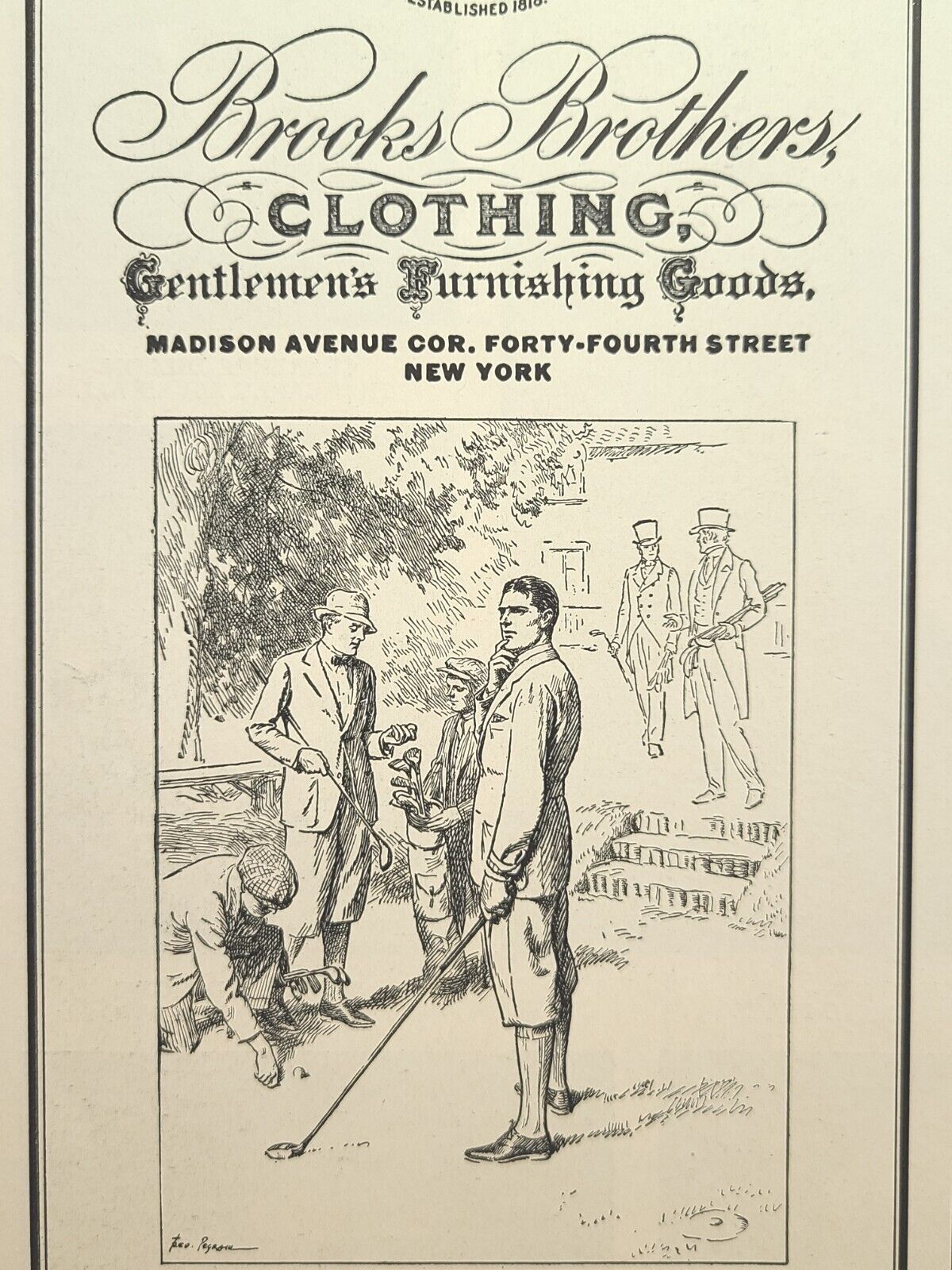 Brooks Brothers Golf Wardrobe Sport Clothes Boston Newport Vintage Print Ad 1930
