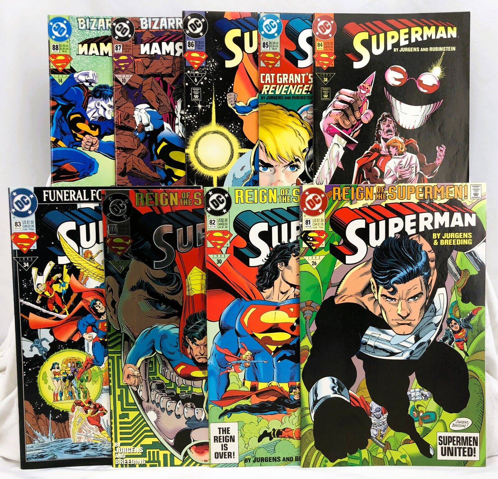 Superman #81-88 (1993-94, DC) 9 Issue Lot