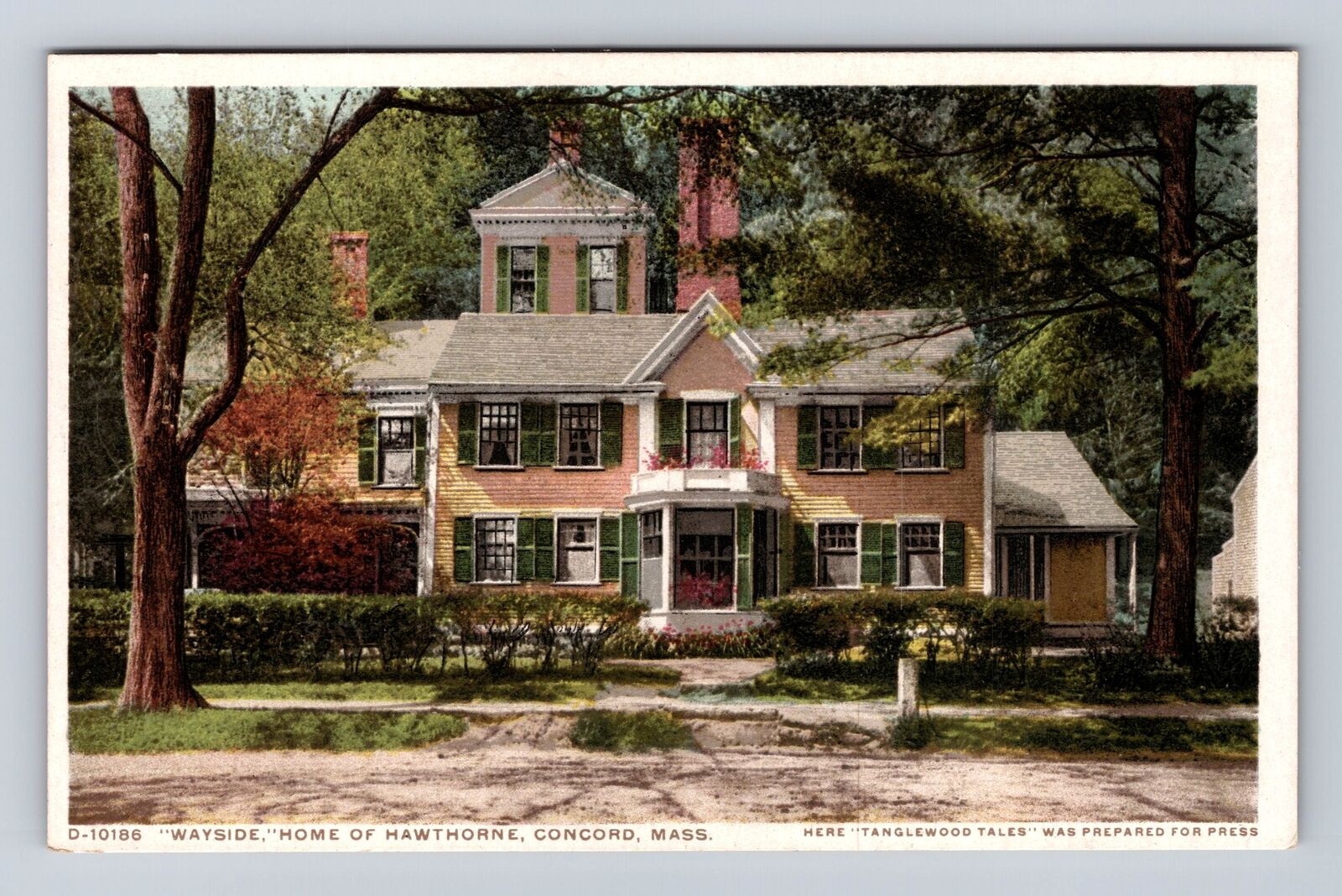 Concord MA-Massachusetts, Wayside Home Of Hawthorne Antique Vintage Postcard