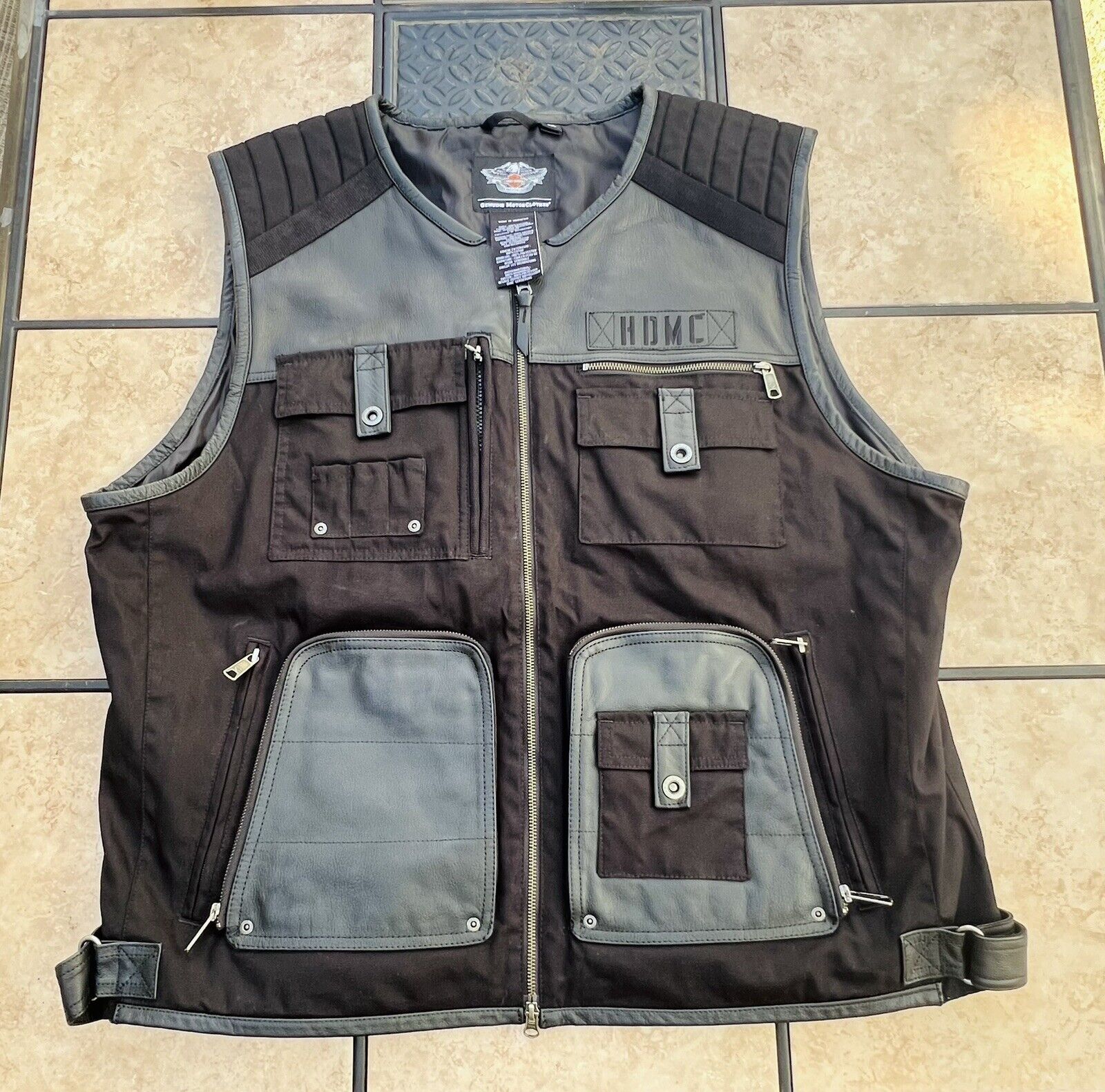 Harley Davidson Men’s Leather & Textile Multi Pocketed/#97078-16VM/3XL/ Fishing