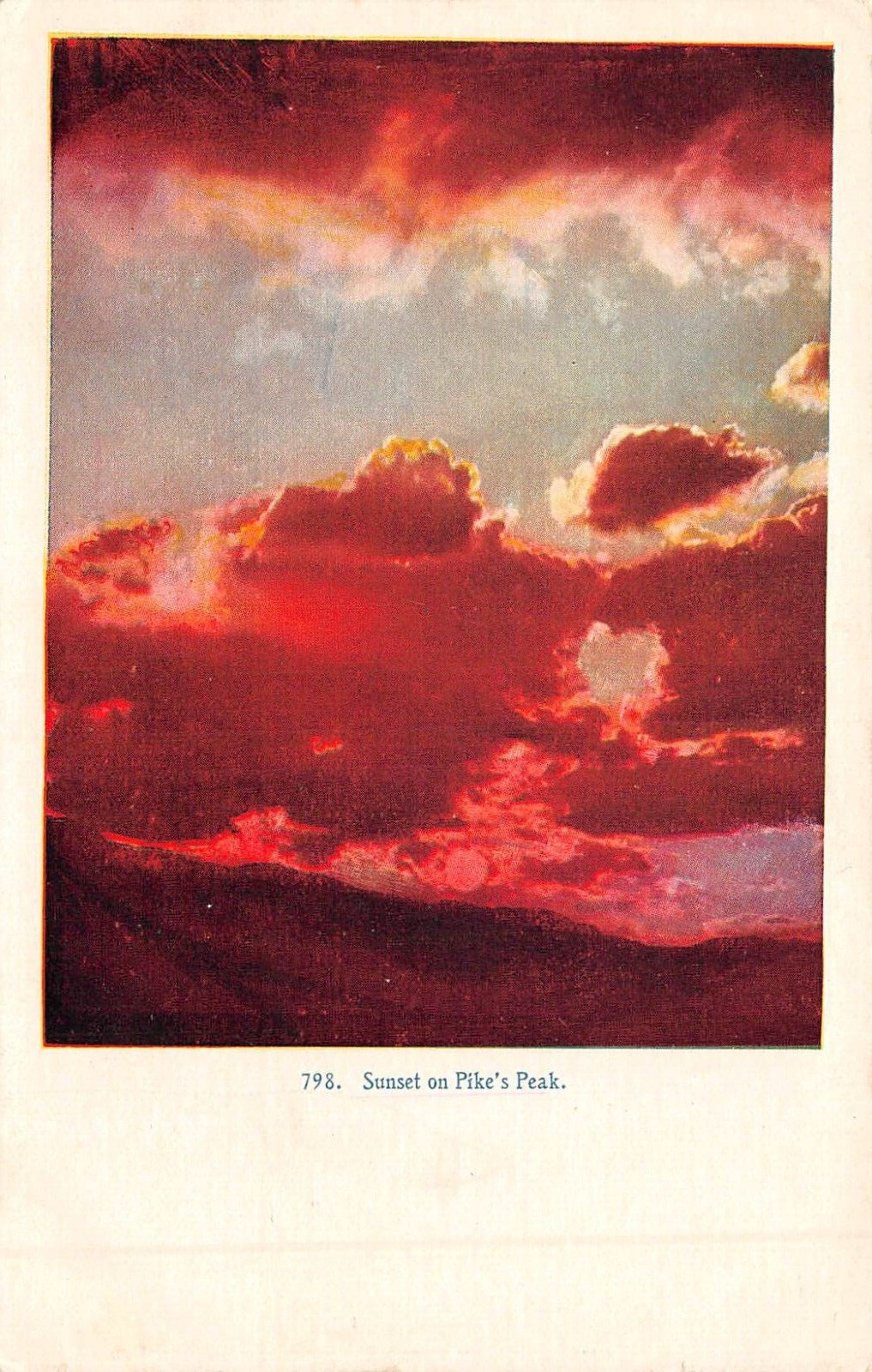 Sunset on Pike's Peak c1905 UDB Postcard 4922