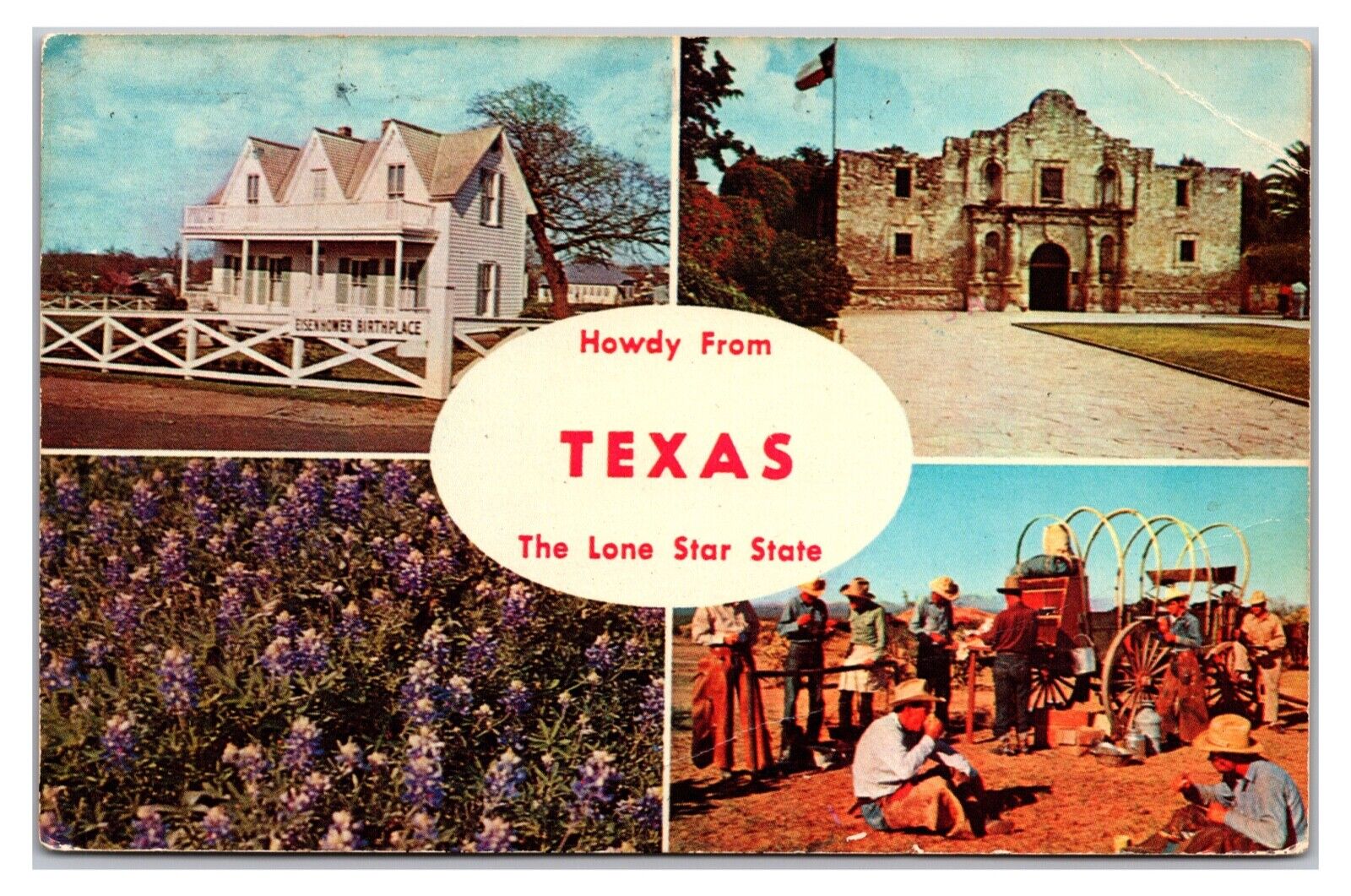Vintage 1960s- Howdy From The Lone Star State, Texas Postcard (Posted 1967)