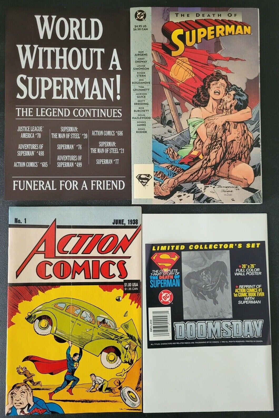 DOOMSDAY THE DEATH OF SUPERMAN LIMITED COLLECTORS SET 1993 ACTION COMICS #1 TPB