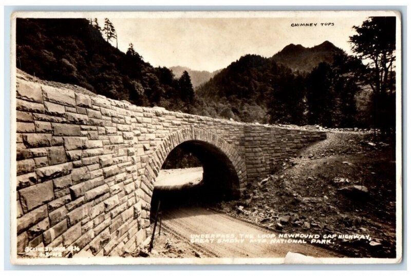 1936 Newfound Gap Highway Underpass Smoky Mts National Park TN Old Photo