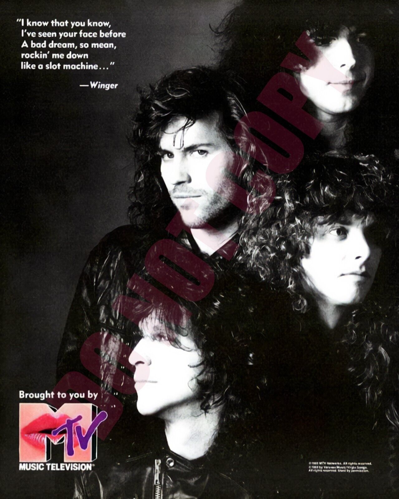 1989 Winger MTV Magazine Record Magazine Promo Ad 8x10 Photo