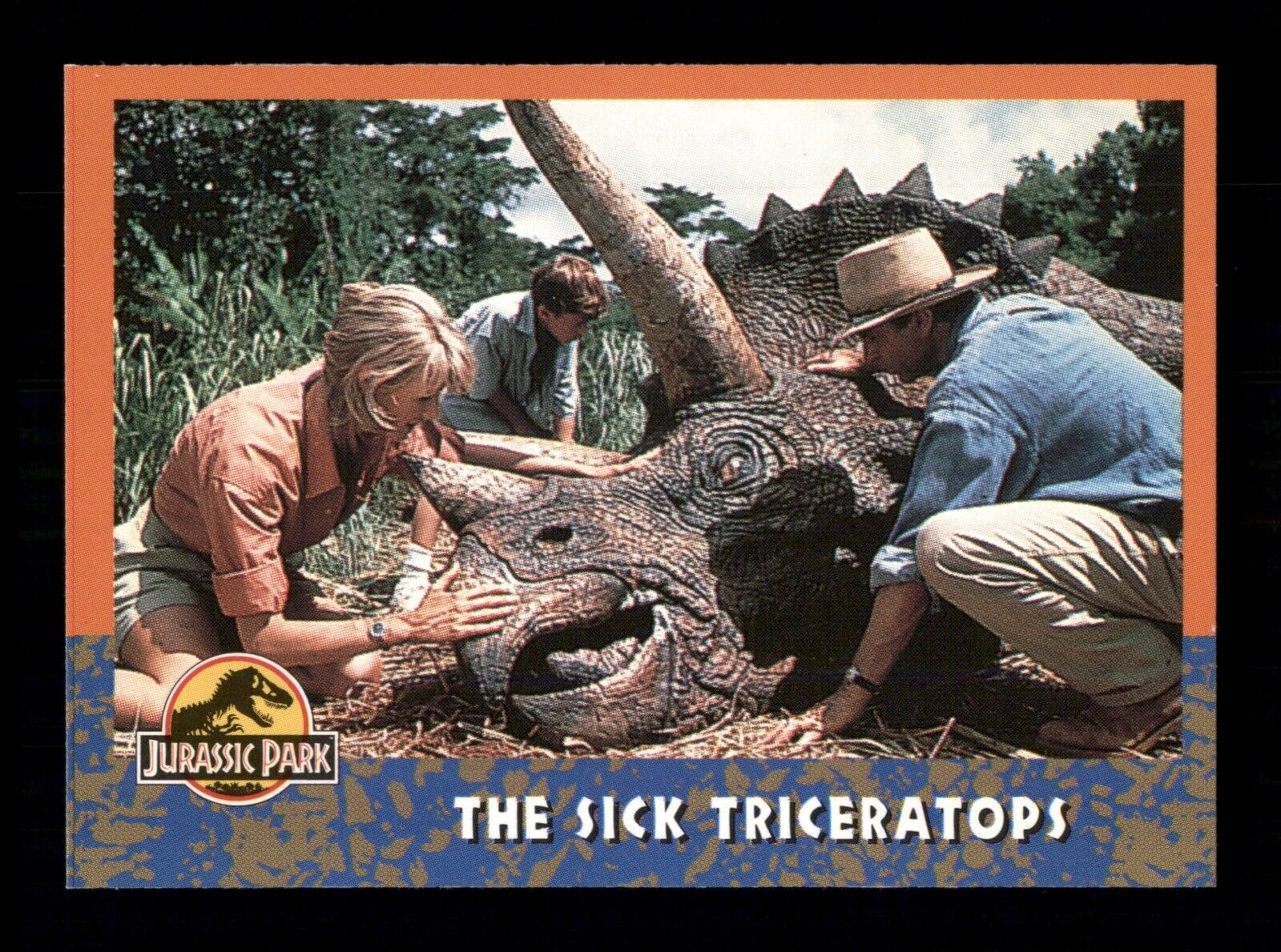 The Sick Triceratops 28 Topps Jurassic Park 1993 Trading Card TCG CCG