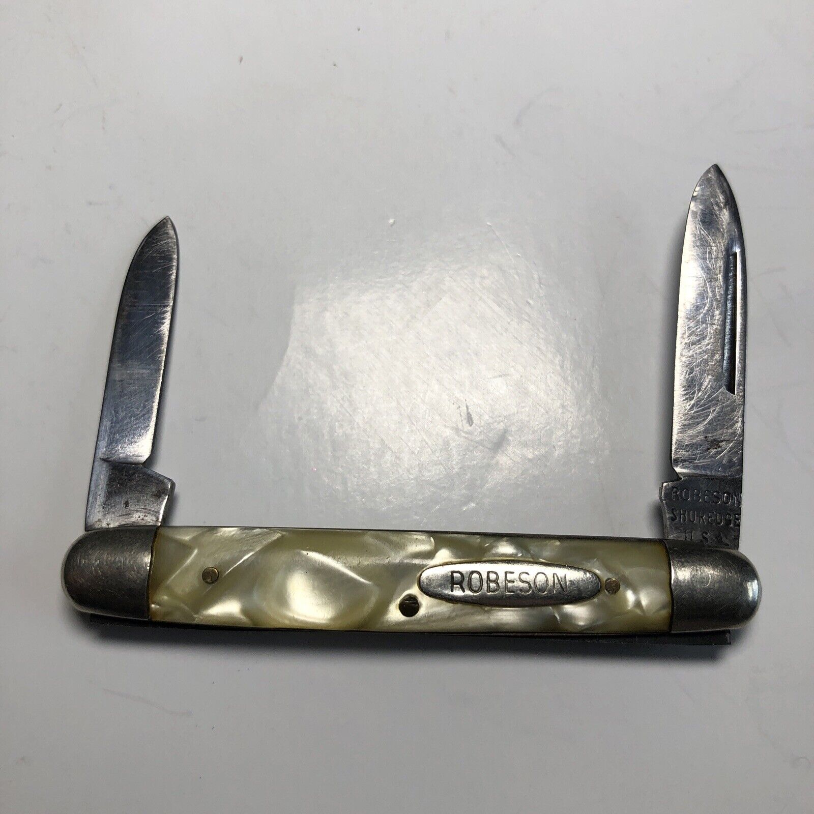 Vintage Robeson Shuredge No. 822064 2-Blade Folding Pocket Knife 1.25” - 12-01