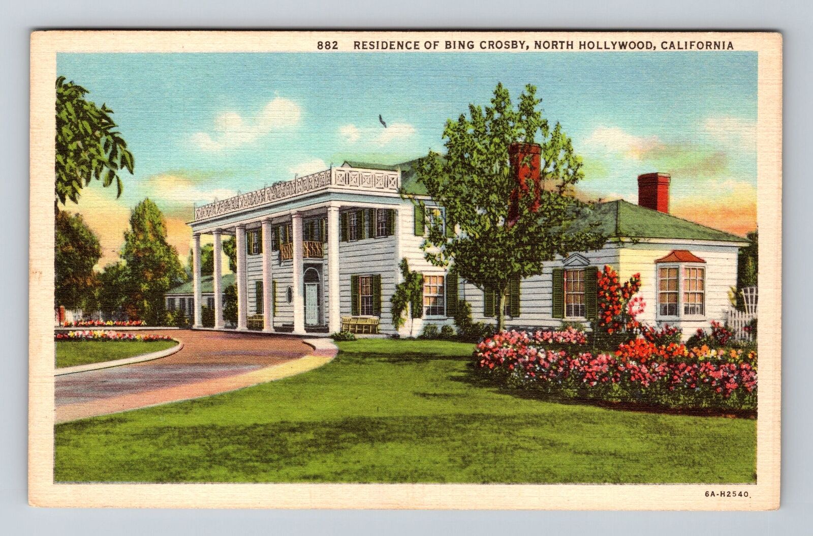 North Hollywood CA-California, Residence Bing Crosby, Vintage Postcard