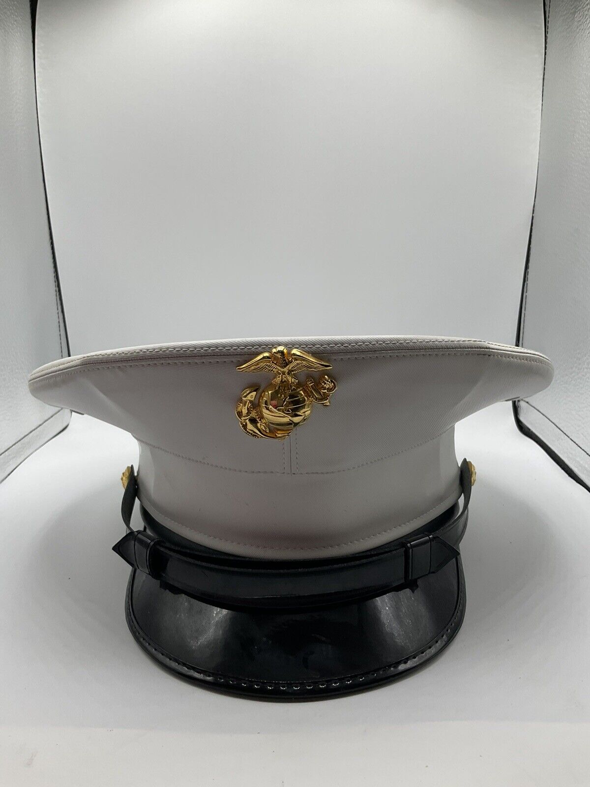 Marine Corps Kings form Size 7 White Enlisted Service Cap Good Condition Vintage