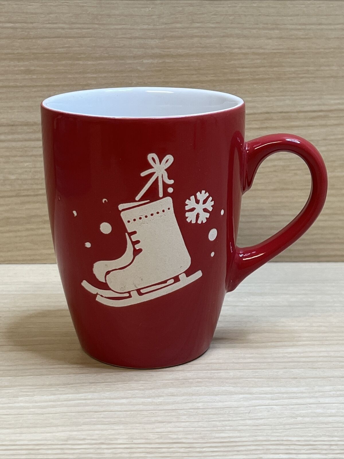 California Pantry Winter Christmas Coffee Mug Cup Red White Ice Skate Snow