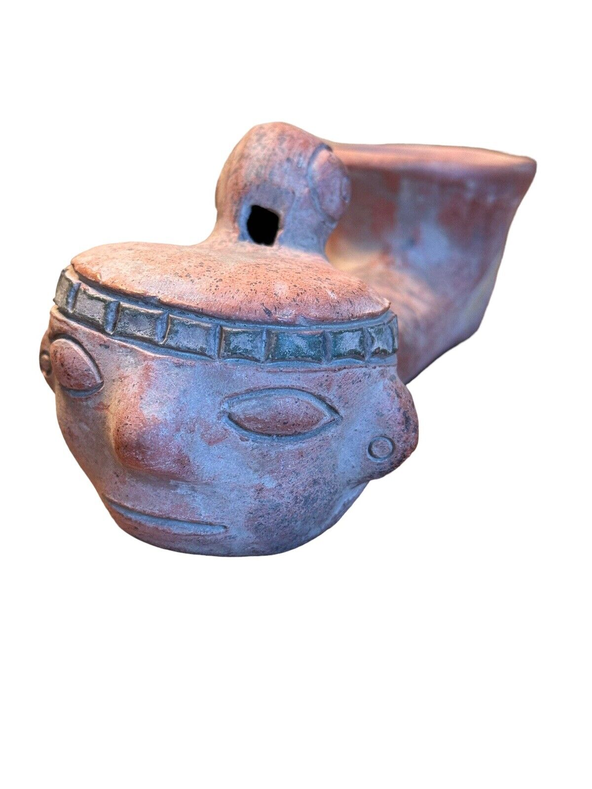 Mayan Whistling Jar Clay Jug Instrument Whistles with Water Mexico Vintage