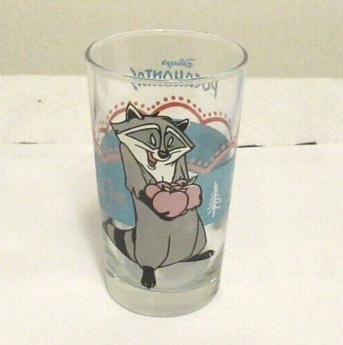 Vintage Disney Racoon Pocahontas Drinking Glass 4.5
