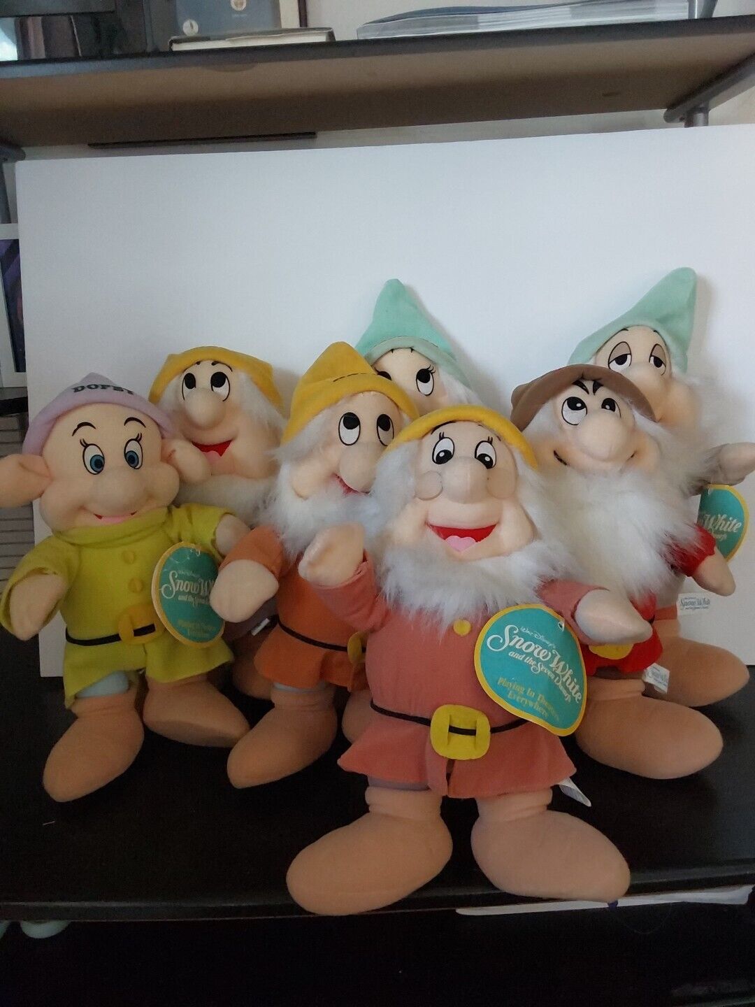  All Seven Dwarfs 12 Inch Plushies From 1997 Advertising The SnowWhite Movie