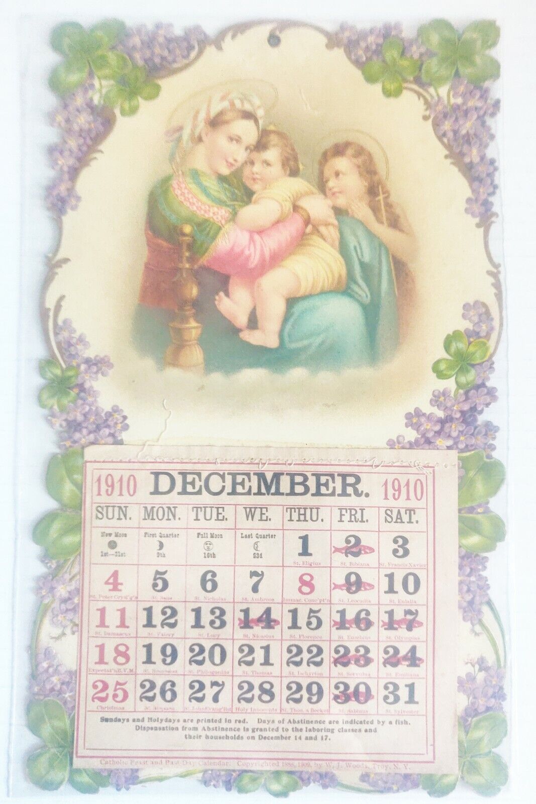 Vintage 1910 Calendar Cute Adorable Arts And Crafts