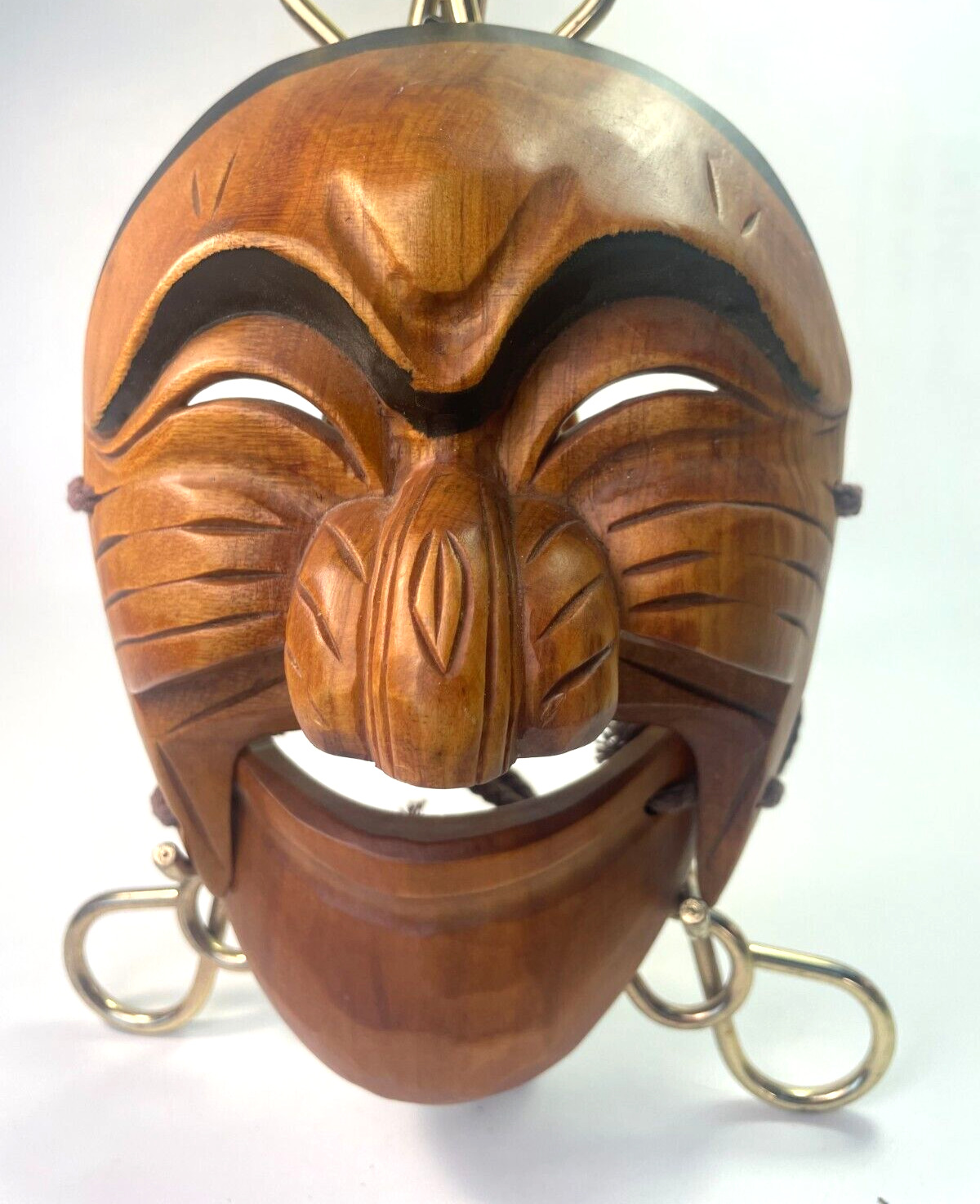 Korean Traditional Wood Carved Hahoe Mask Of Monk Jung Chung Human Size Rare AD4