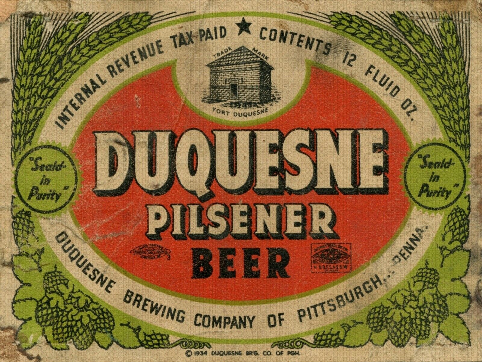 Duquesne Pilsener Beer Label  9\