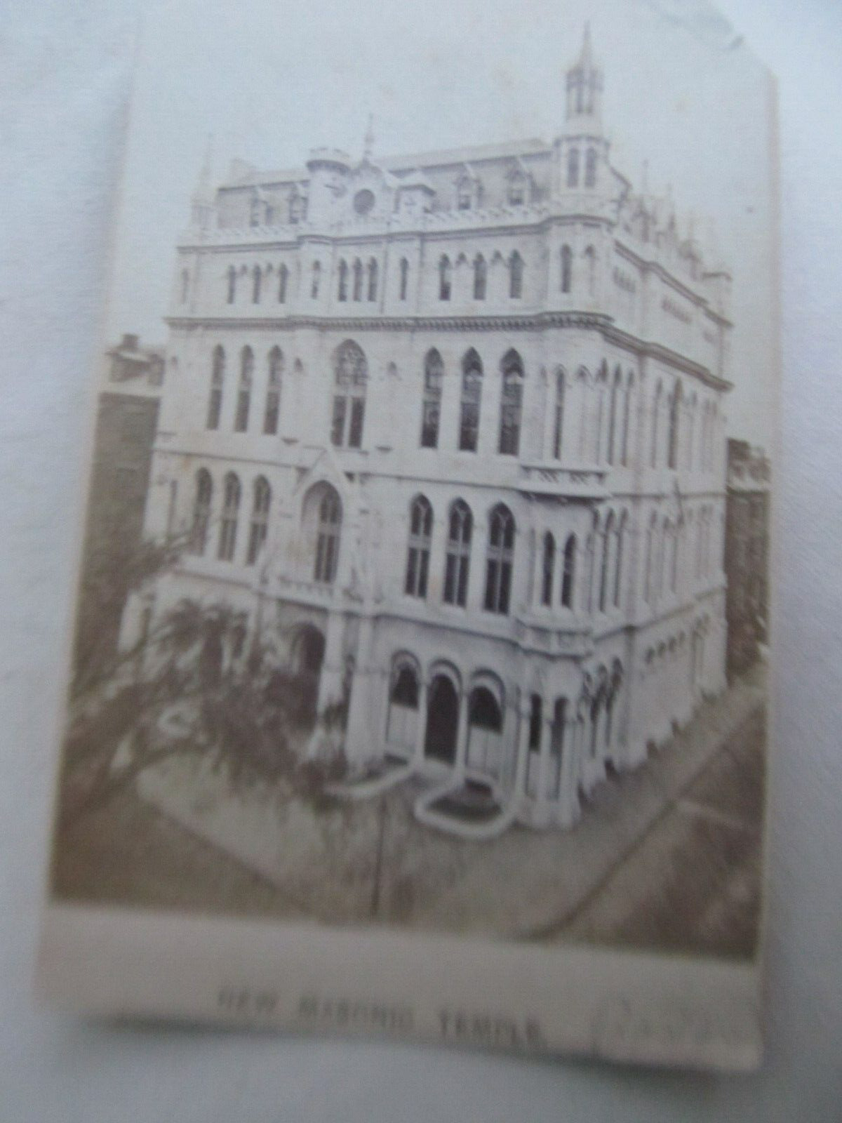 Very Early Antique 1868 Carte de Visite OUTSIDE PHOTO, Boston Masonic Temple