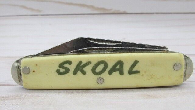 Vintage Skoal Advertising Jack Knife Composite Cream Handles