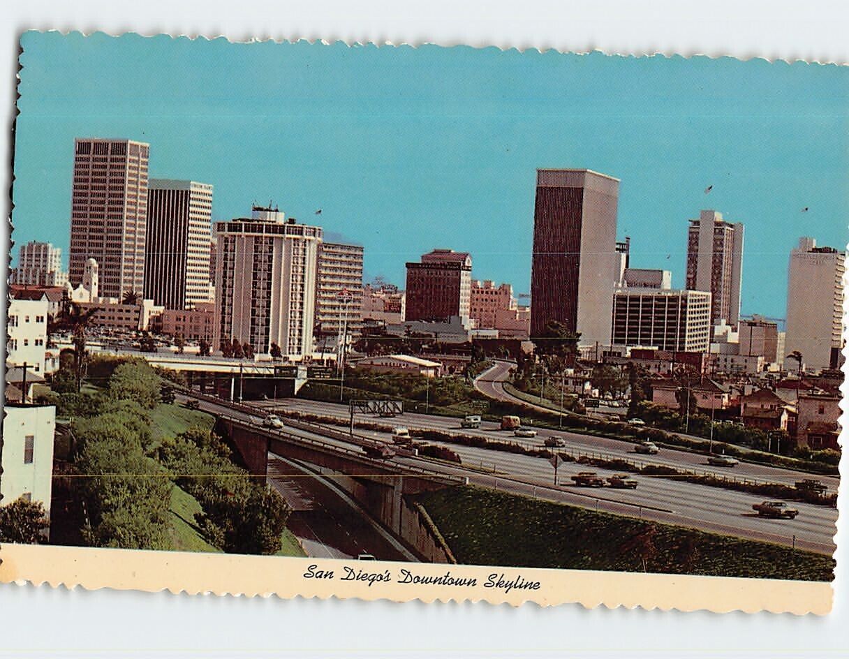 Postcard San Diego's Downtown Skyline, San Diego, California