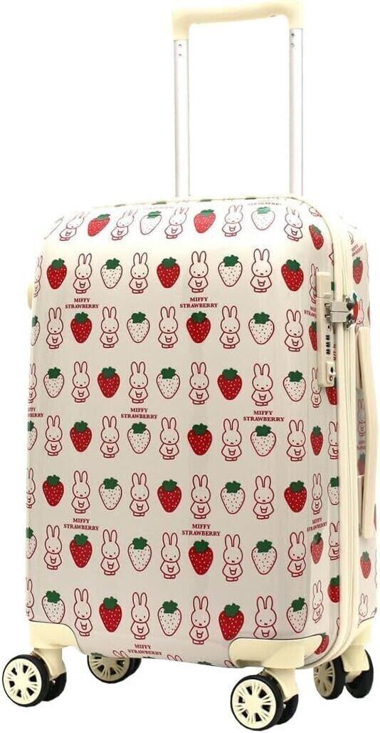 Miffy Carry-on Spinner Suitcase Miffy Strawberry Design 21in Red Rabbit Luggage