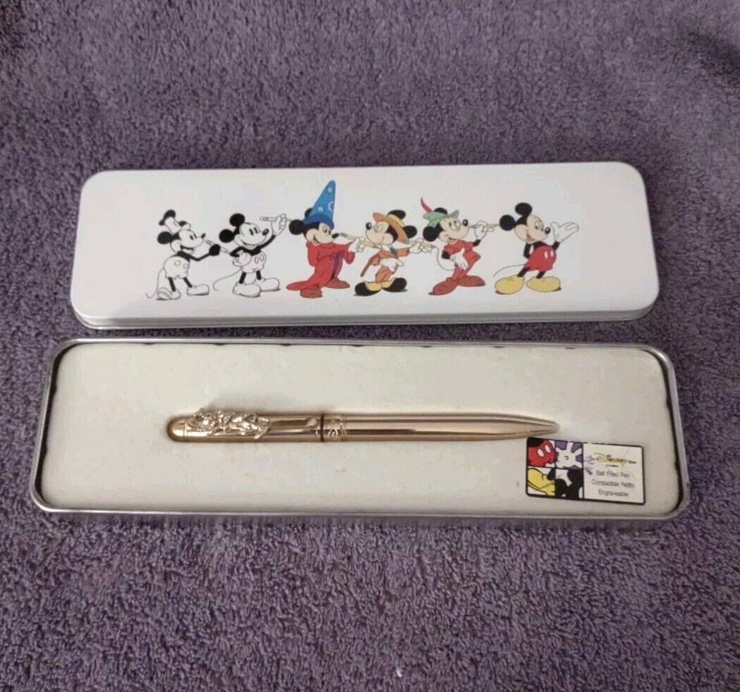 Vintage Disney Store Goofy Ball Point Pen With Tin Case Engraveable