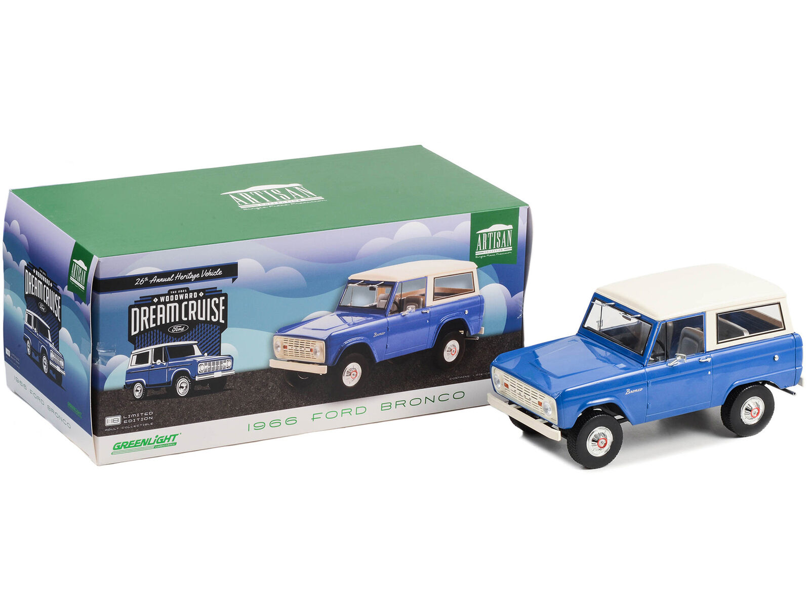 1966 Ford Bronco Blue with Cream Top 
