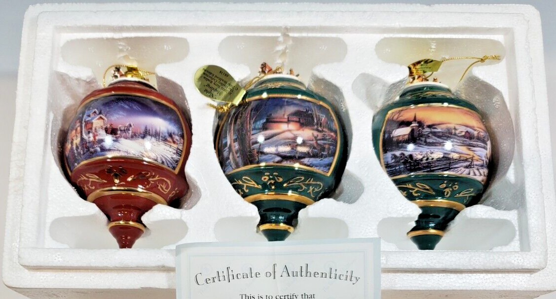 Bradford Editions Terry Redlin Christmas Ornament Heirloom Porcelain Collection3