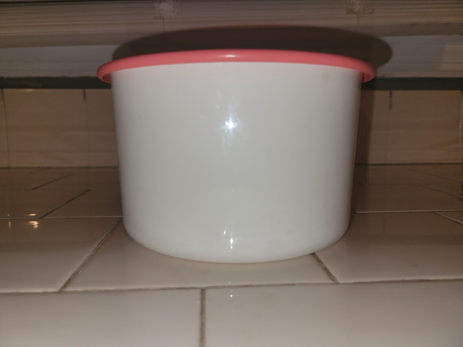Vintage Tupperware One Touch Bowl with Red Lid