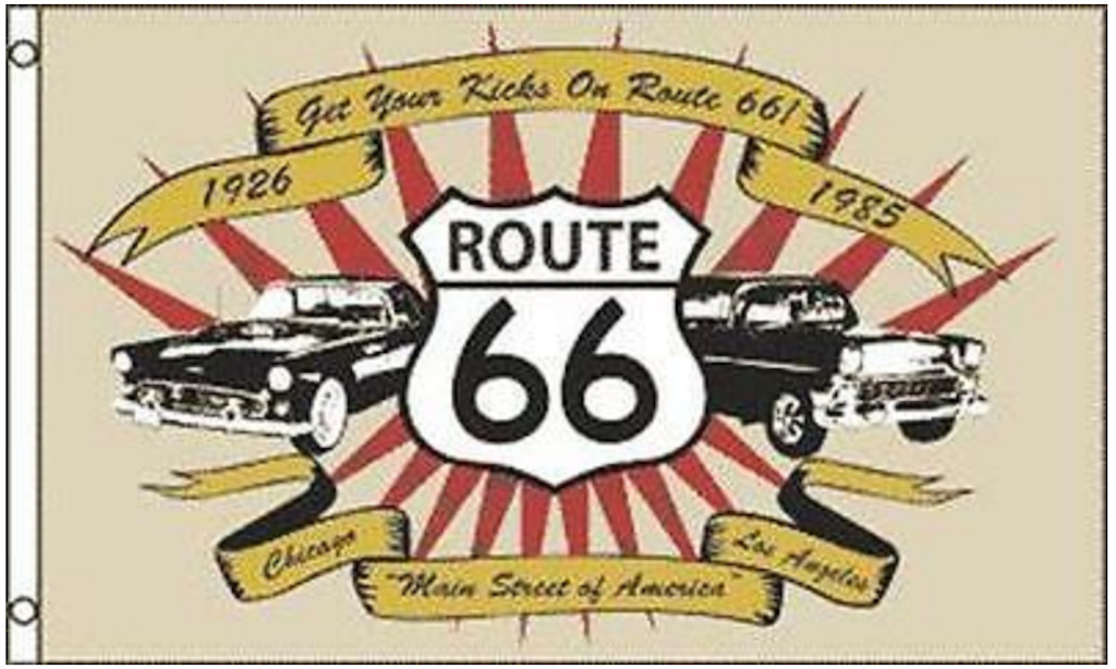 NEW CLASSIC CAR ROUTE 66 3 X 5 FLAG  3x5 highway hwy66 ADVERTISING FL453 HWY