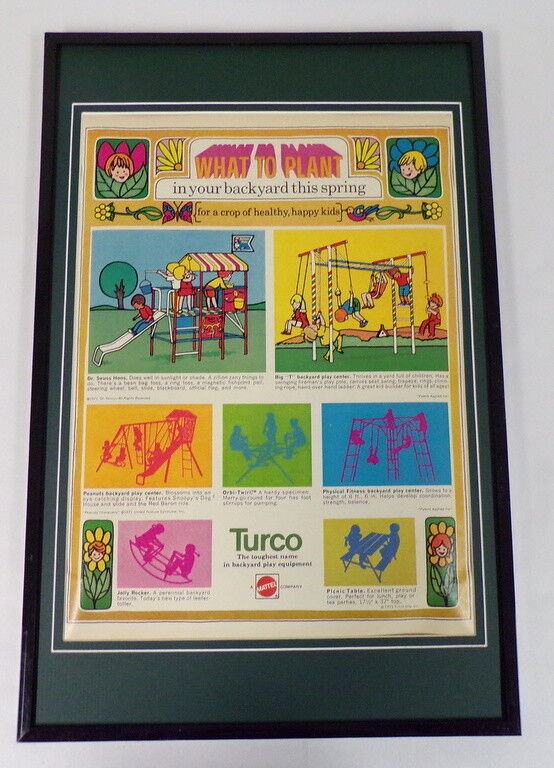 1971 Mattel Turco Dr Seuss Hoos Framed 11x17 ORIGINAL Vintage Advertising Poster