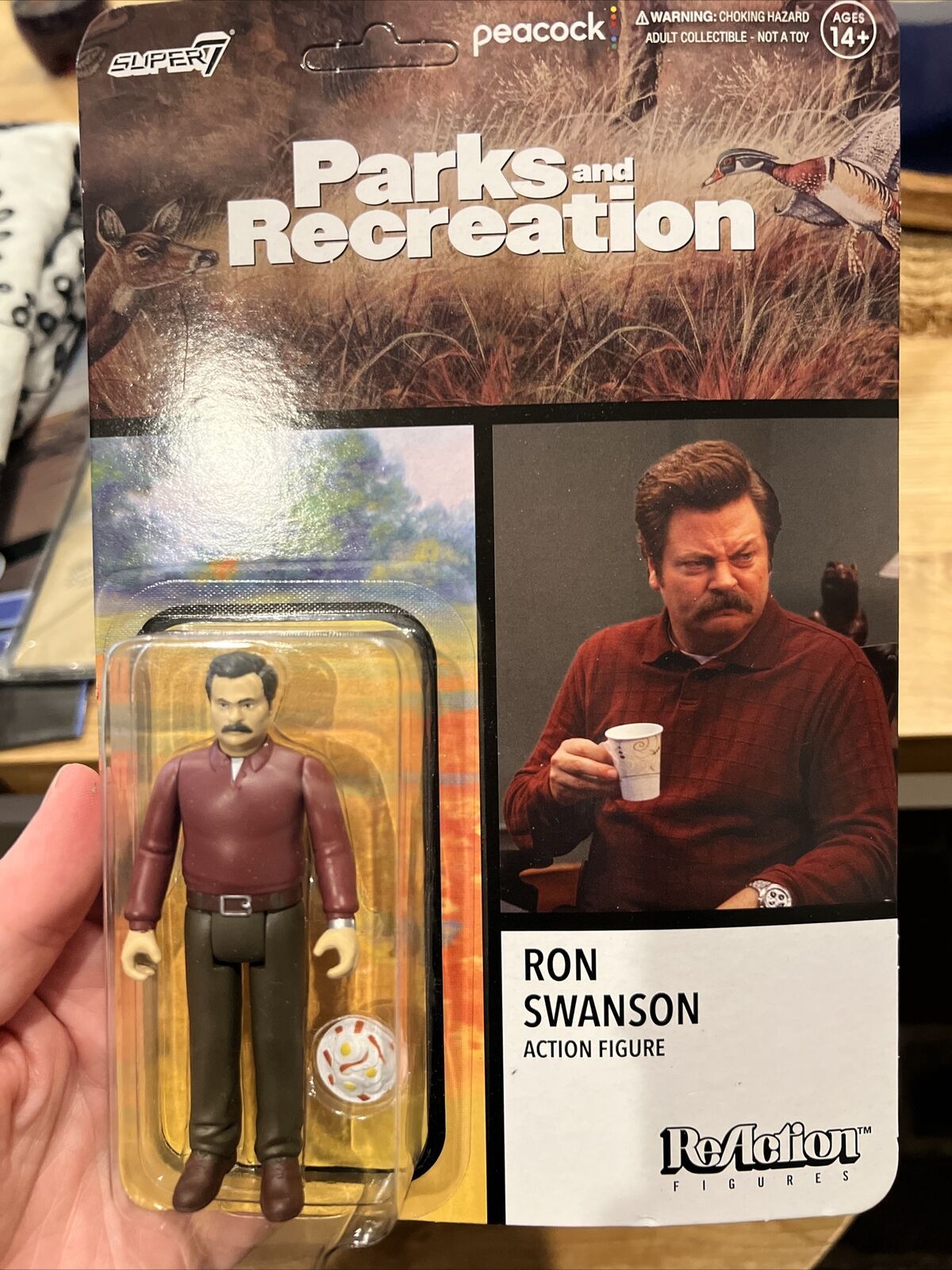 Ron Swanson Parks and Recreation Super7 Reaction Figure Unpunched