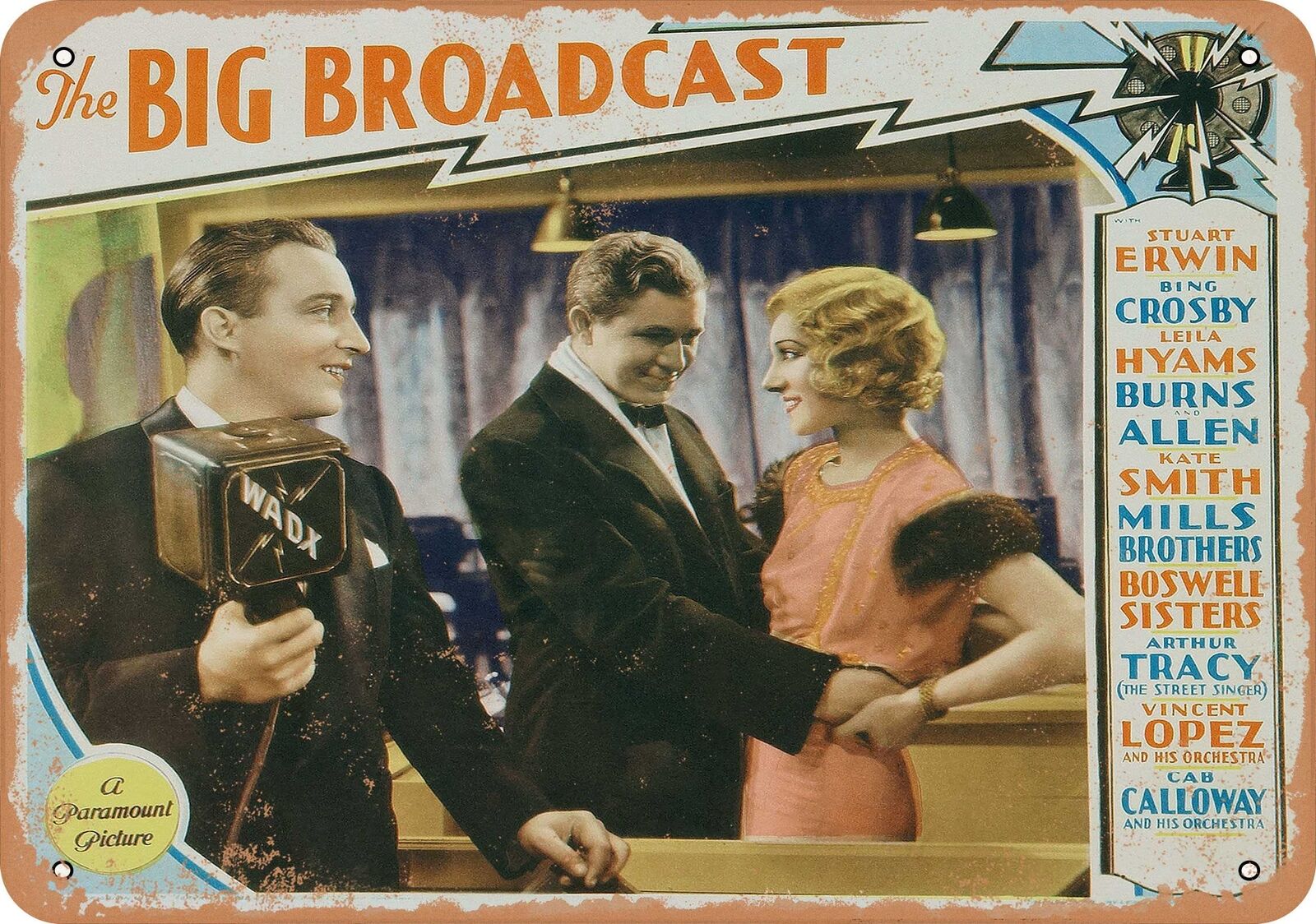 Metal Sign - Big Broadcast (1932) - Vintage Look