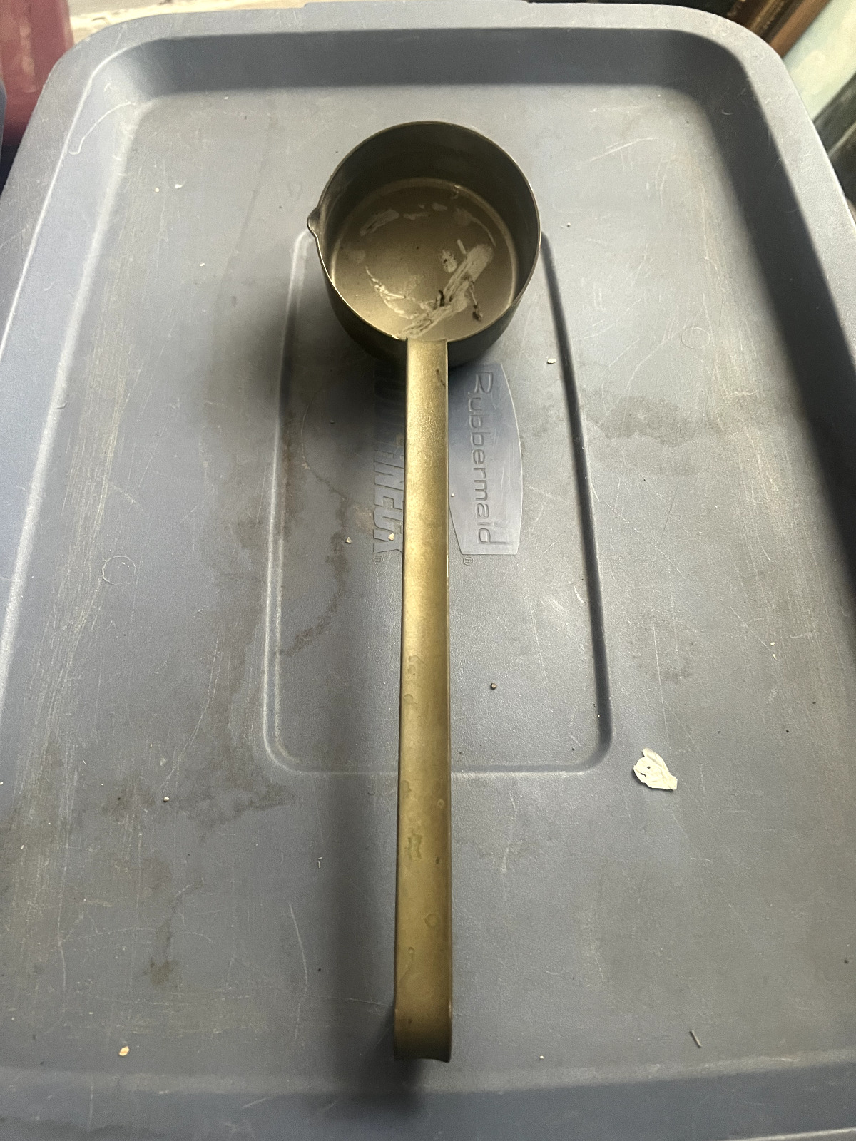 OLD DUTCH Antique Long Brass Spoon or Ladle 16