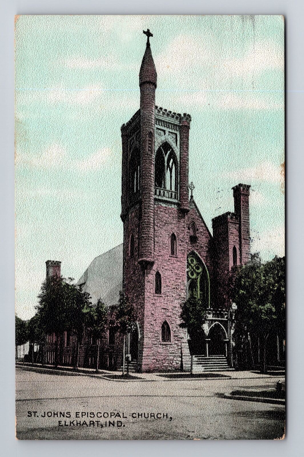 Elkhart IN-Indiana, St. John's Episcopal Church, Vintage c1913 Souvenir Postcard