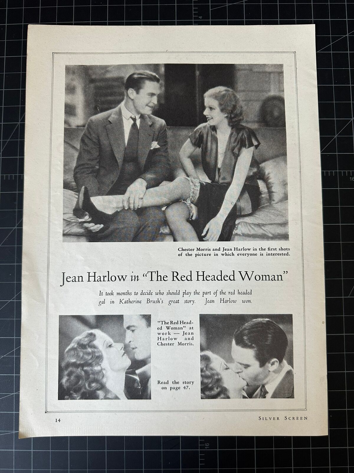 Vintage 1932 Jean Harlow Article