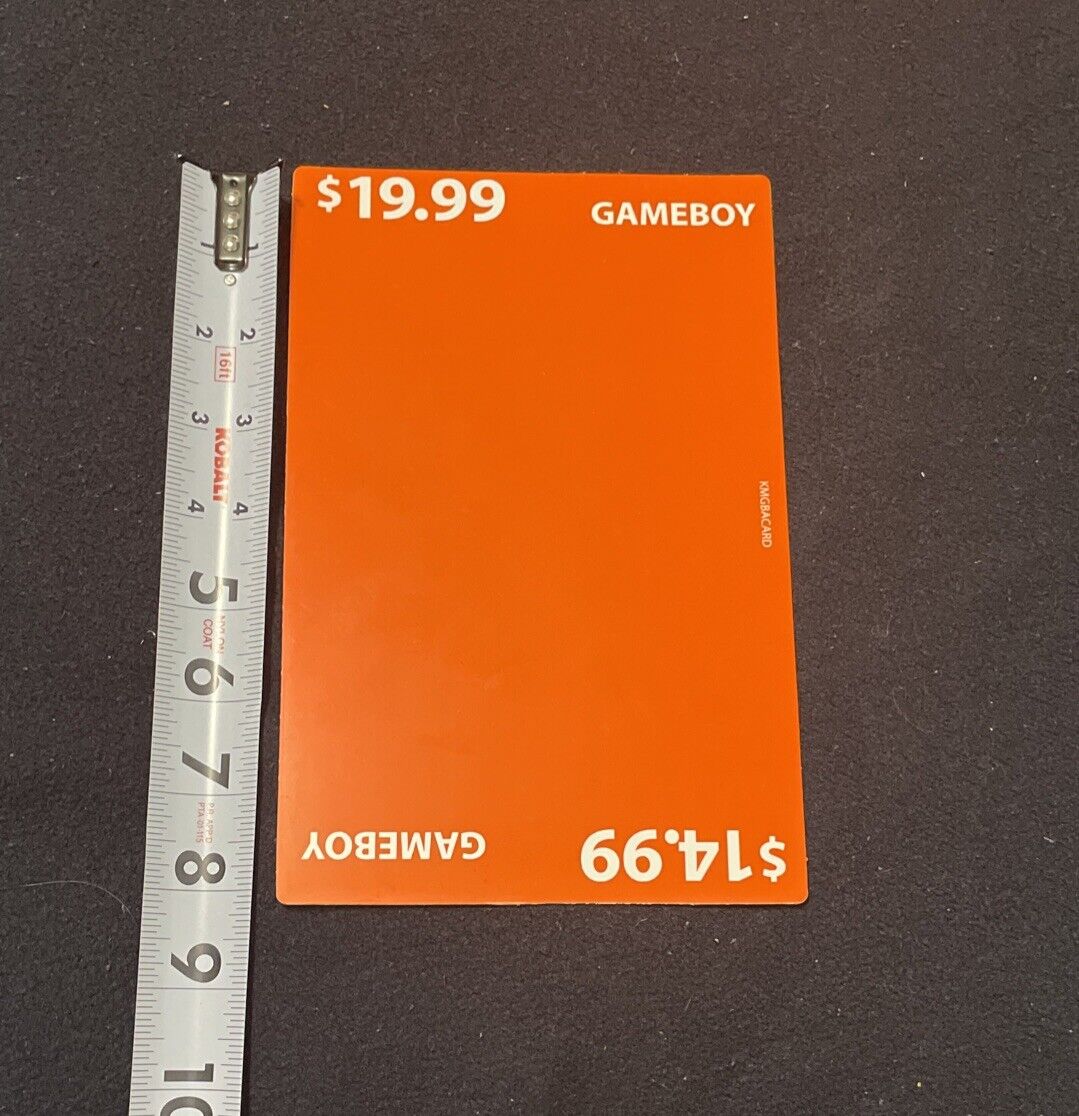 Nintendo Gameboy pricing shelf signage divider kmgbacard 8.5” X 5.5”