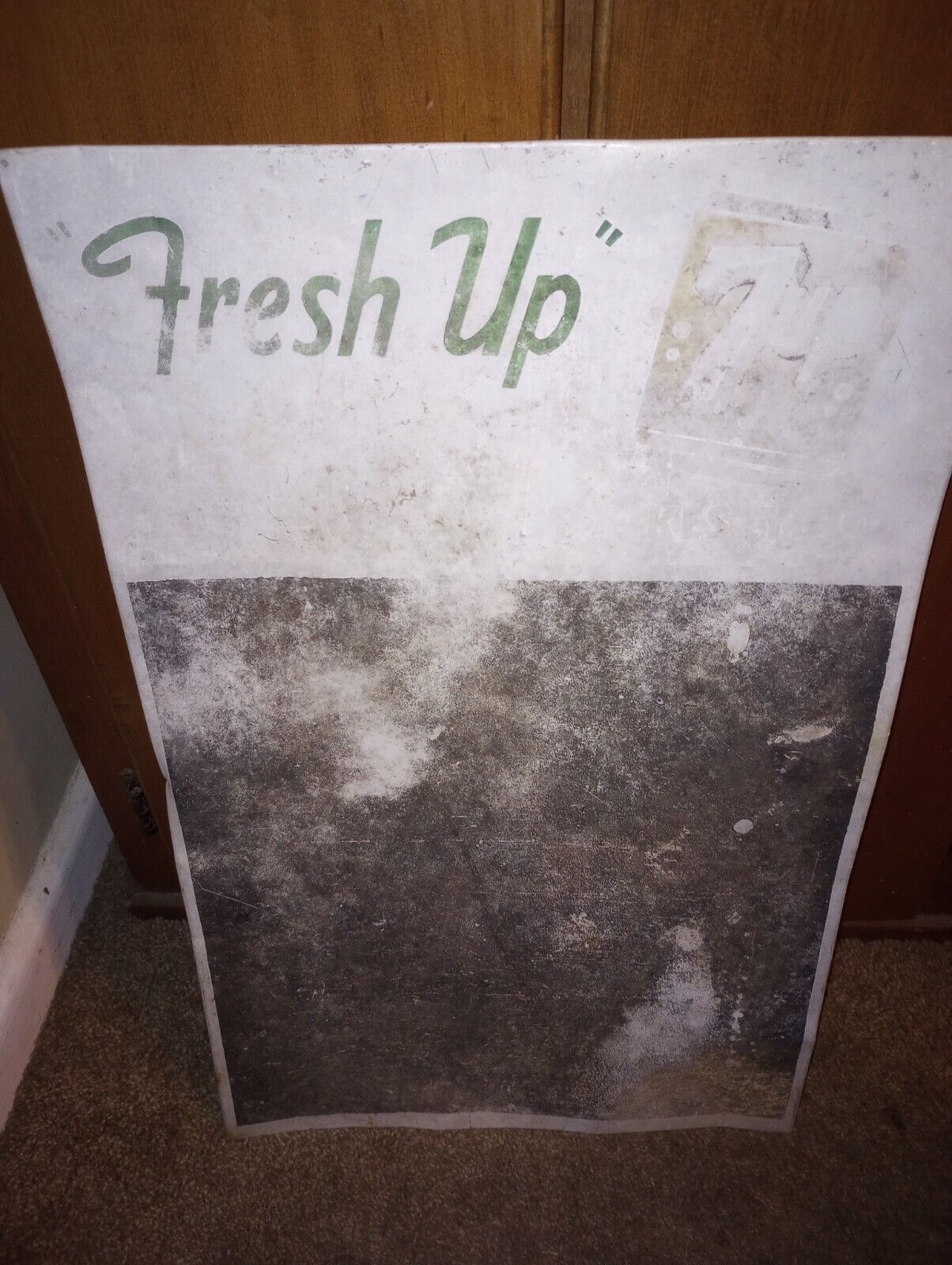 Vintage Fresh Up With 7 Up Menu Board Sign Rare Extremely Faded