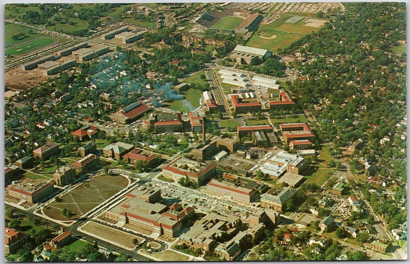 Purdue University Campus Lafayette Indiana Aerial View Chrome Postcard