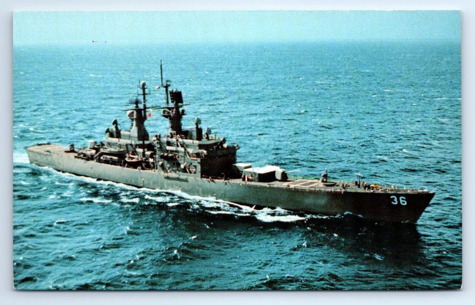 U.S.S. CALIFORNIA CGN-36 Guided Missile Cruiser Navy Ship Postcard c1974