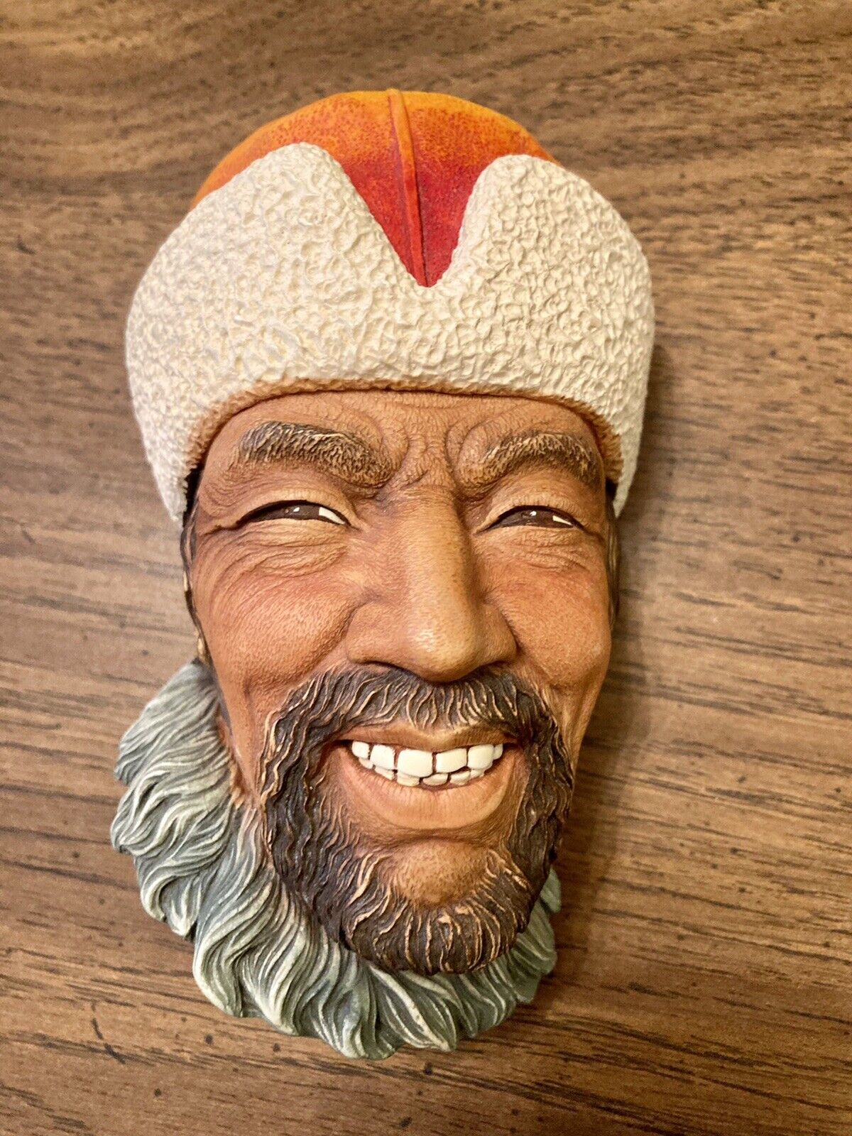BOSSONS Chalkware Himalayan Sherpa Head Figurine Bust VTG 1960s Collectable Mint