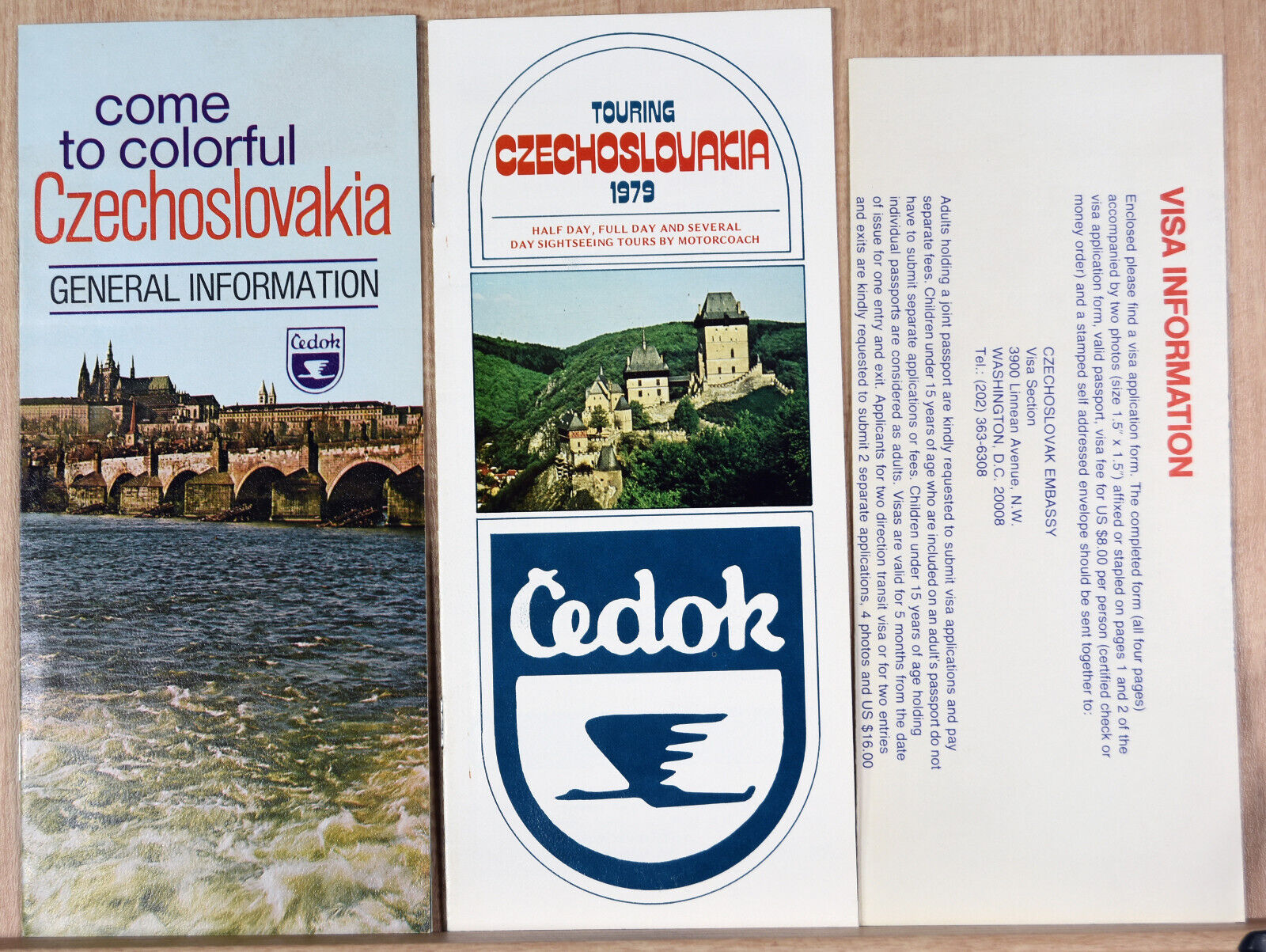 1979 Set Flyers Touring Czechoslovakia Tourist Visa Information Application