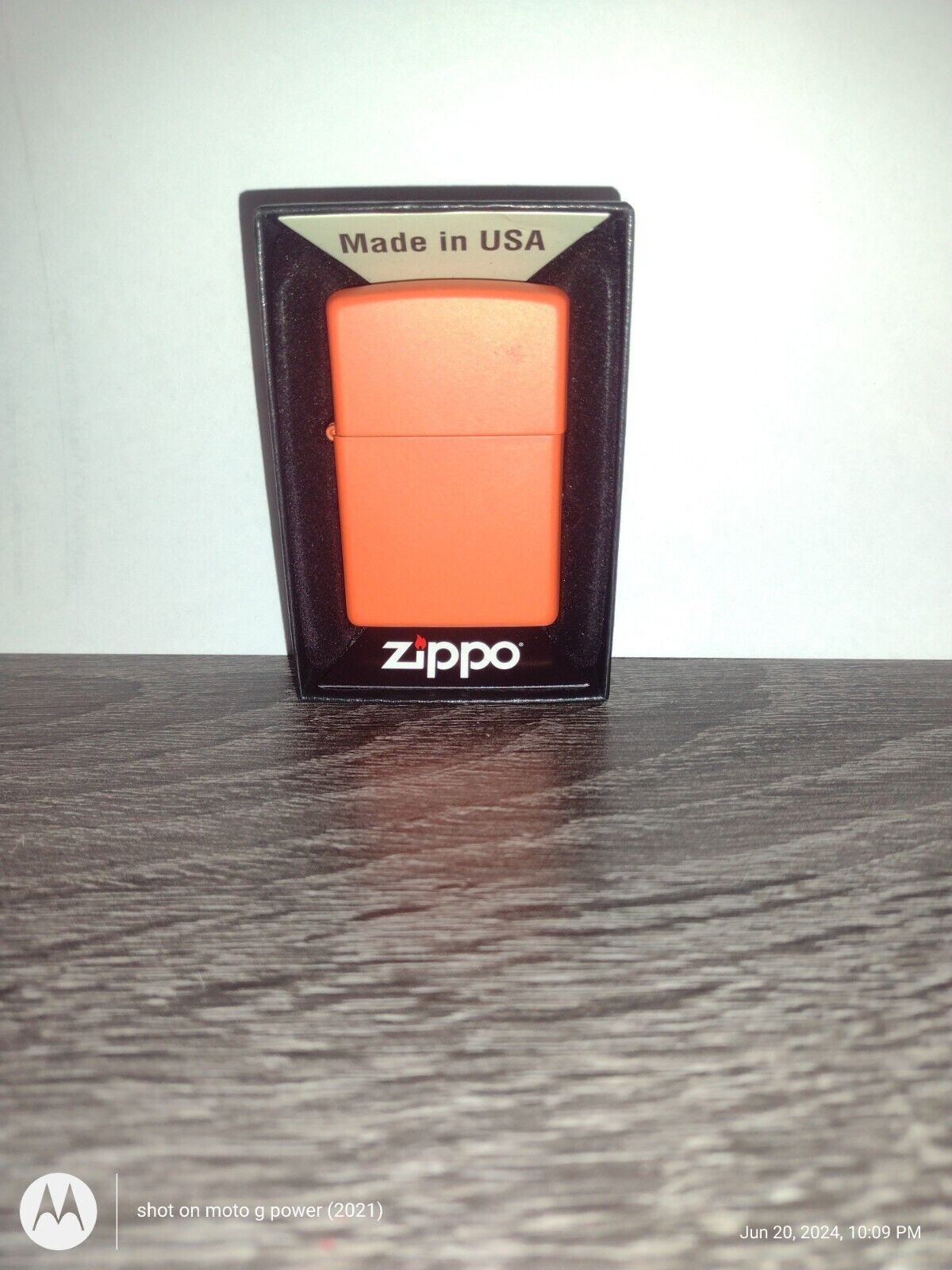 Zippo Windproof Orange Matte Lighter, New In Box..   